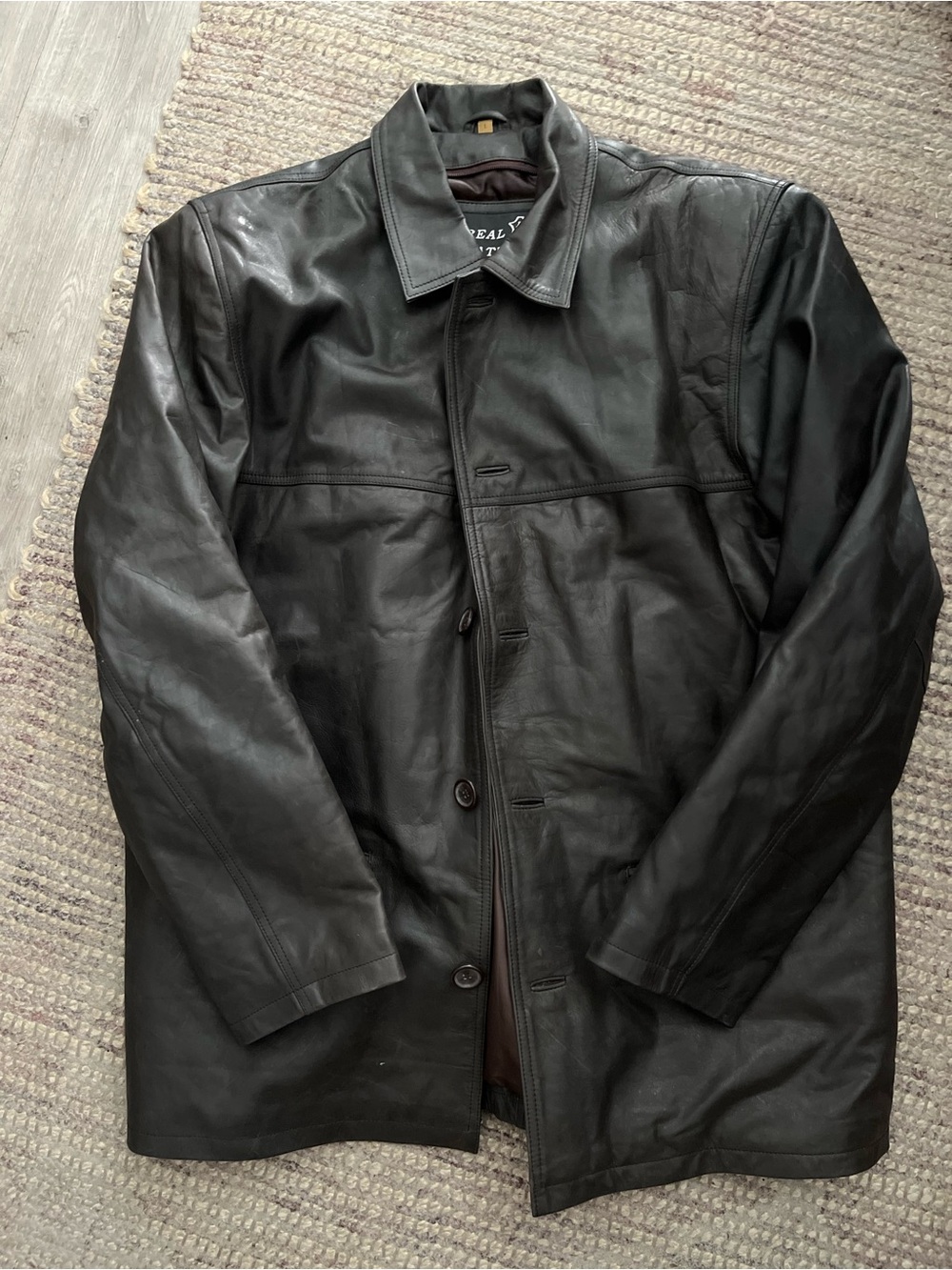Real Leather Brand men’s button up jacket
